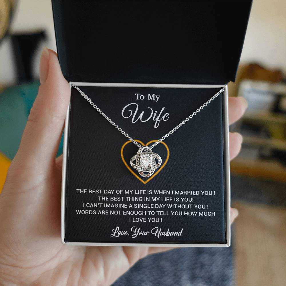 To My Wife Necklace, Gift For Wife, Anniversary Gift For Wife, Necklace For Wife 26_2_Black