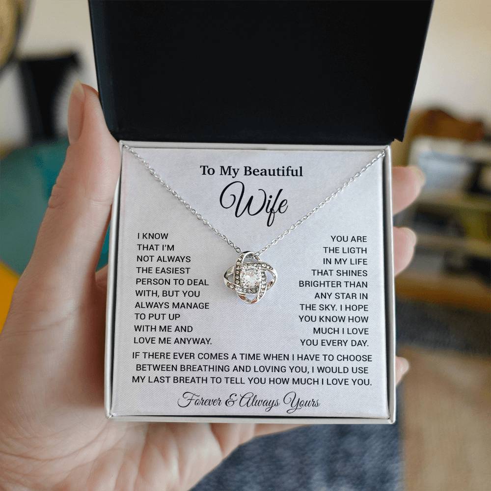To My Wife Necklace, Christmas Gifts For Wife, Anniversary Cute Gift For Wife_6_9_White