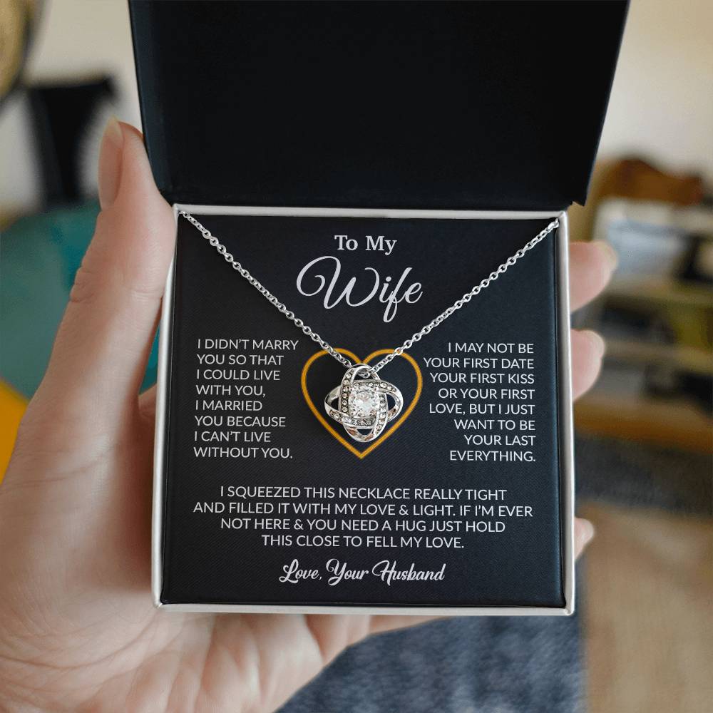 To My Wife Necklace, Wife Gift from Husband, Christmas Gift 5_12_Black