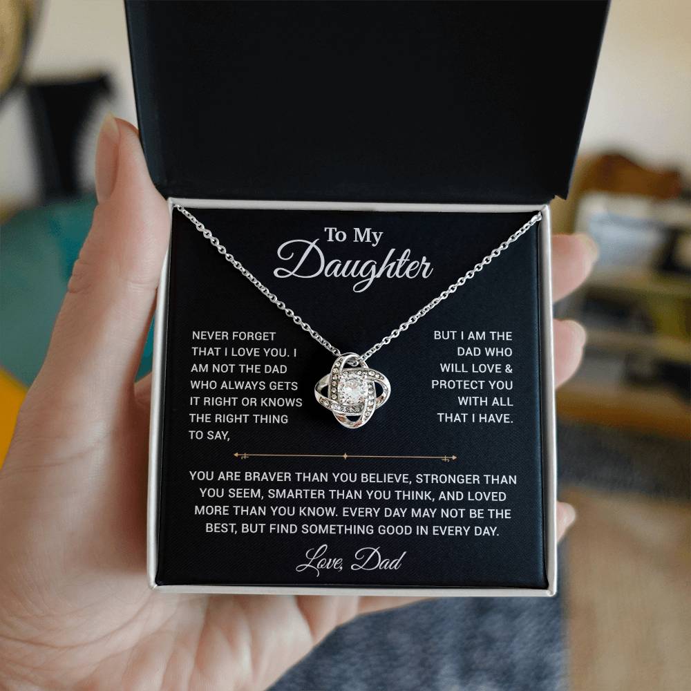 To My Daughter Necklace, Gift for Daughter from Dad, Father Daughter Necklace 25_3_Black