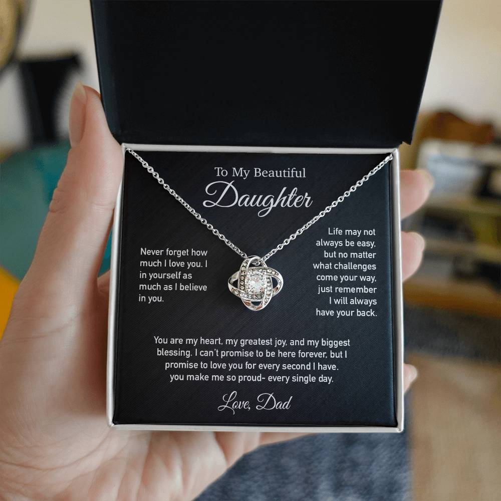 To My Daughter Necklace, Daughter Father Necklace, Daughter Gift From Dad 3_6_Black