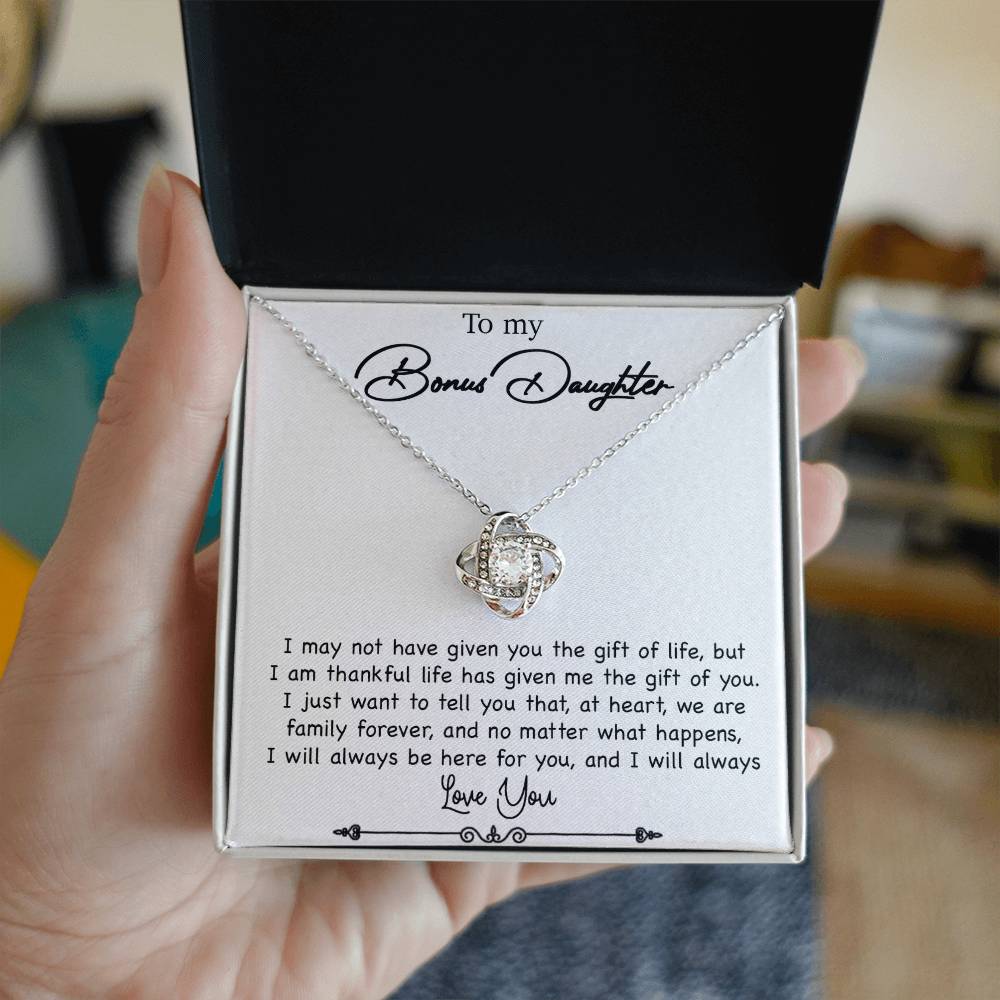To My Bonus Daughter Necklace, Gift for Bonus Daughter, Step Daughter Birthday 5_10_White