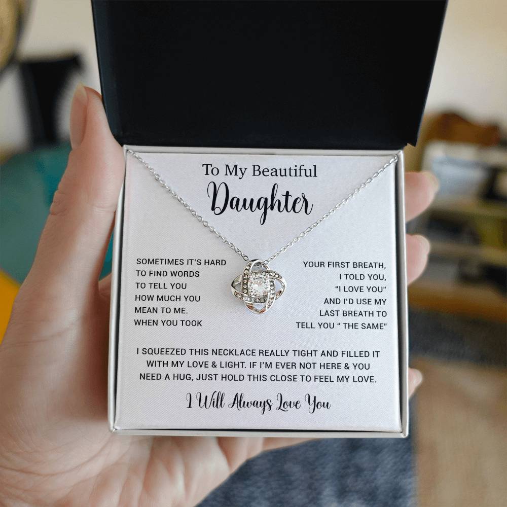 To My Daughter Necklace, Gift for Daughter from Dad, Father Daughter Necklace  11_5_White