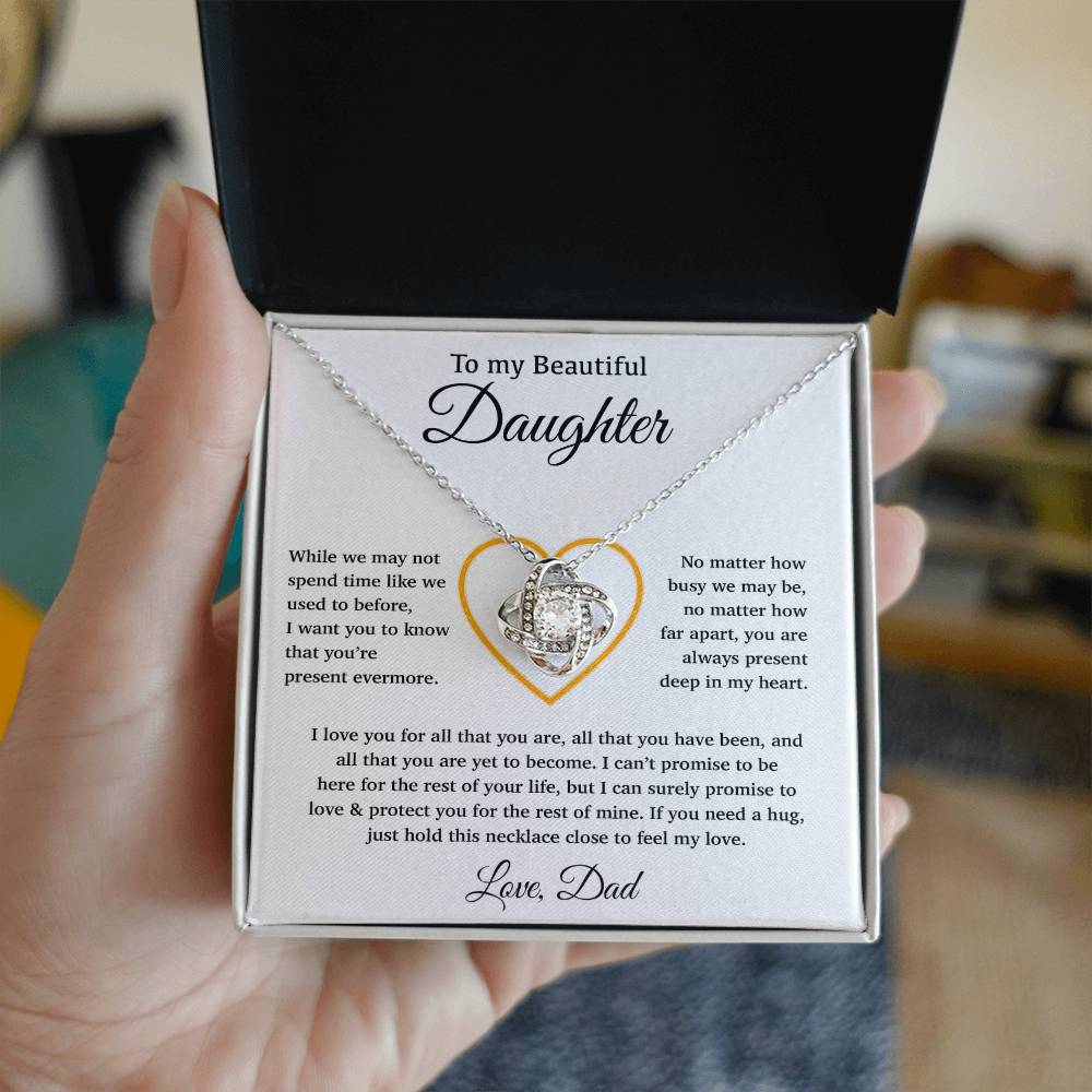 To My Daughter Necklace, Gift for Daughter from Dad, Father Daughter Necklace 11_6_White