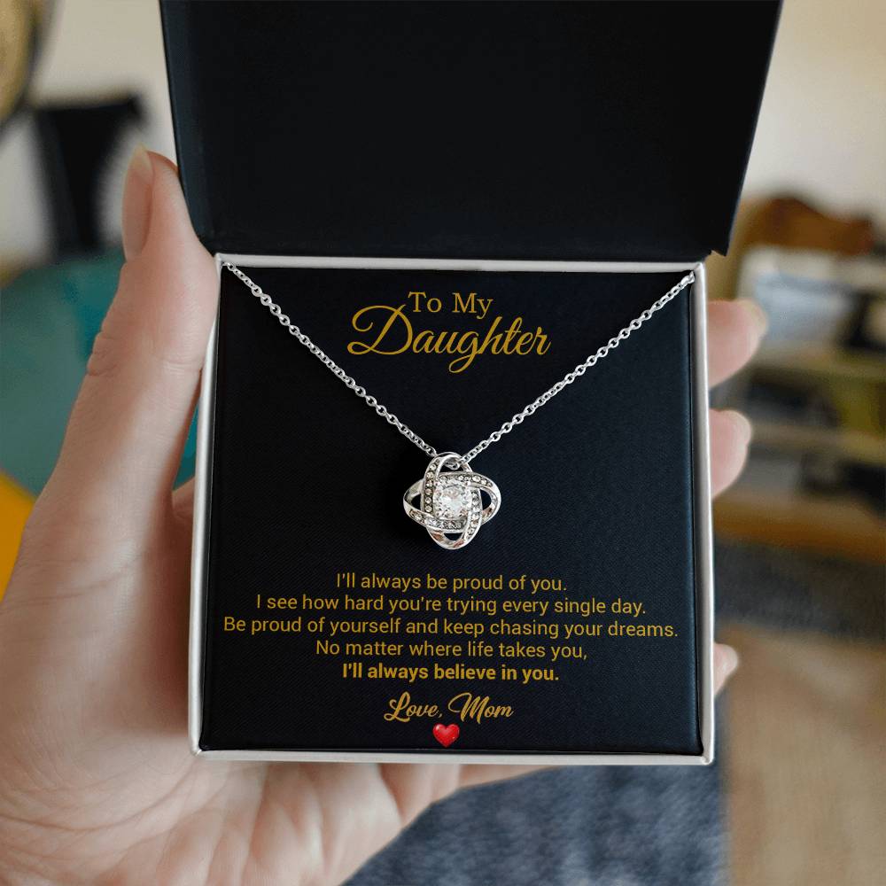 To My Daughter Necklace, Gift For Daughter From Dad, Daughter Father Necklace 2_8_Gold