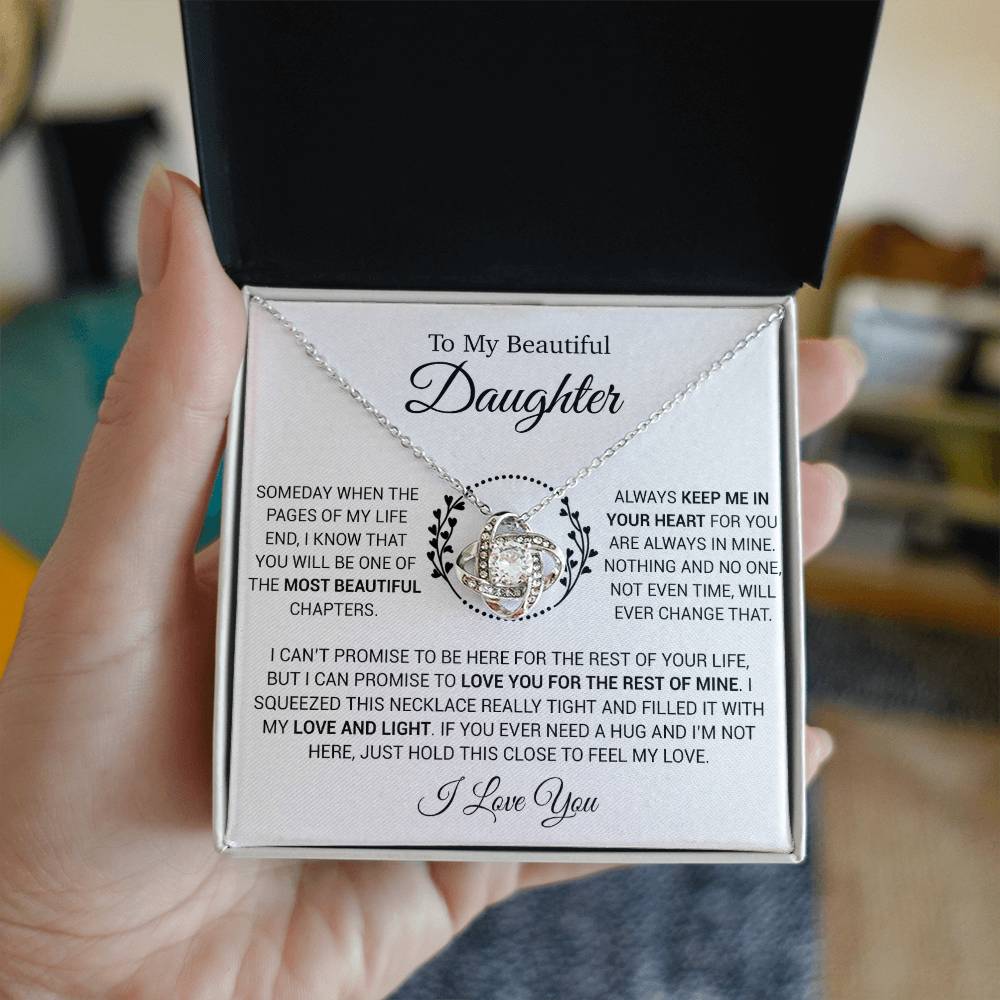 To My Daughter Necklace, Gift for Daughter from Dad, Daughter Father Necklace 17_12_White
