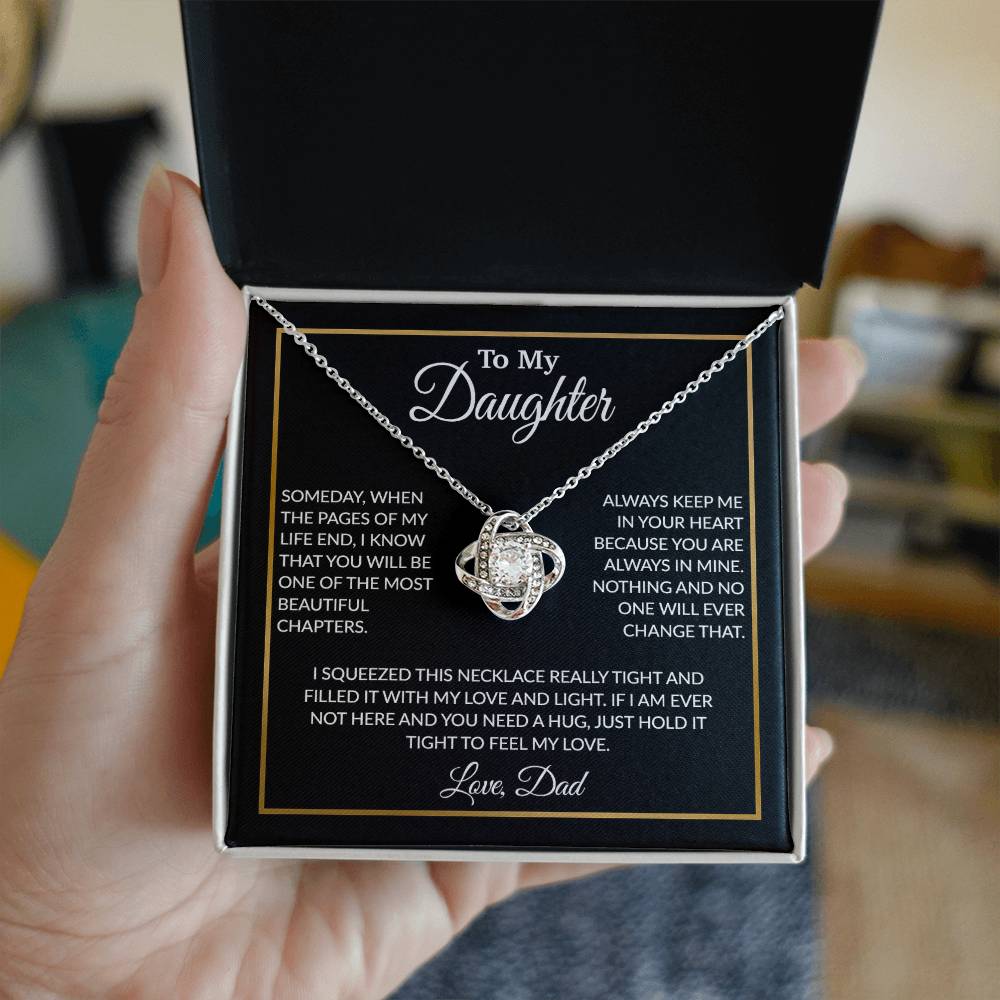 To My Daughter Necklace, Gift For Daughter From Dad, Daughter Father Necklace 5_12_Black