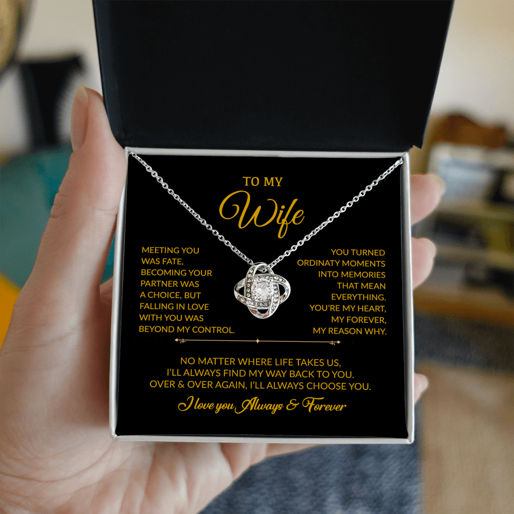 To My Wife Necklace, Gift For Wife, Anniversary Gift For Wife, Necklace For Wife 3_8_Gold