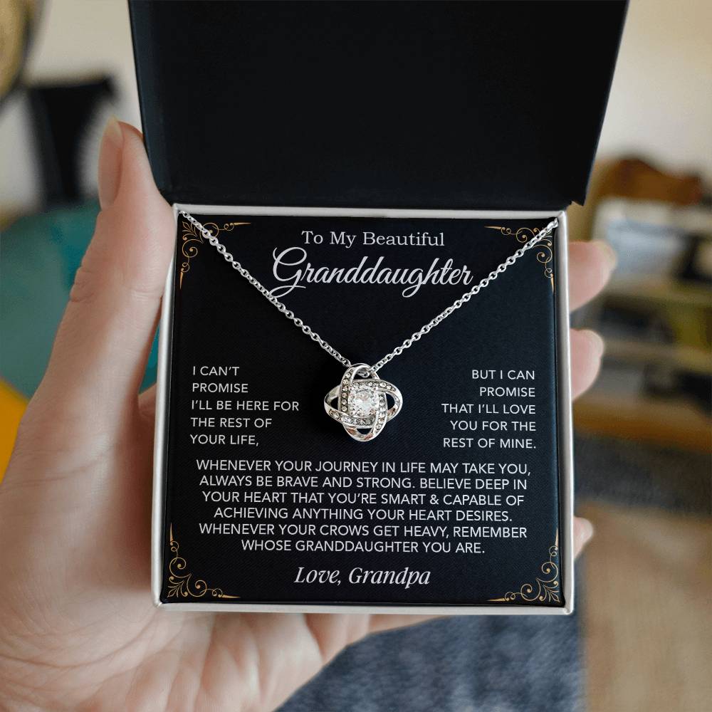 To My Granddaughter Necklace, Xmas Birthday Gift For Granddaughter From Grandpa