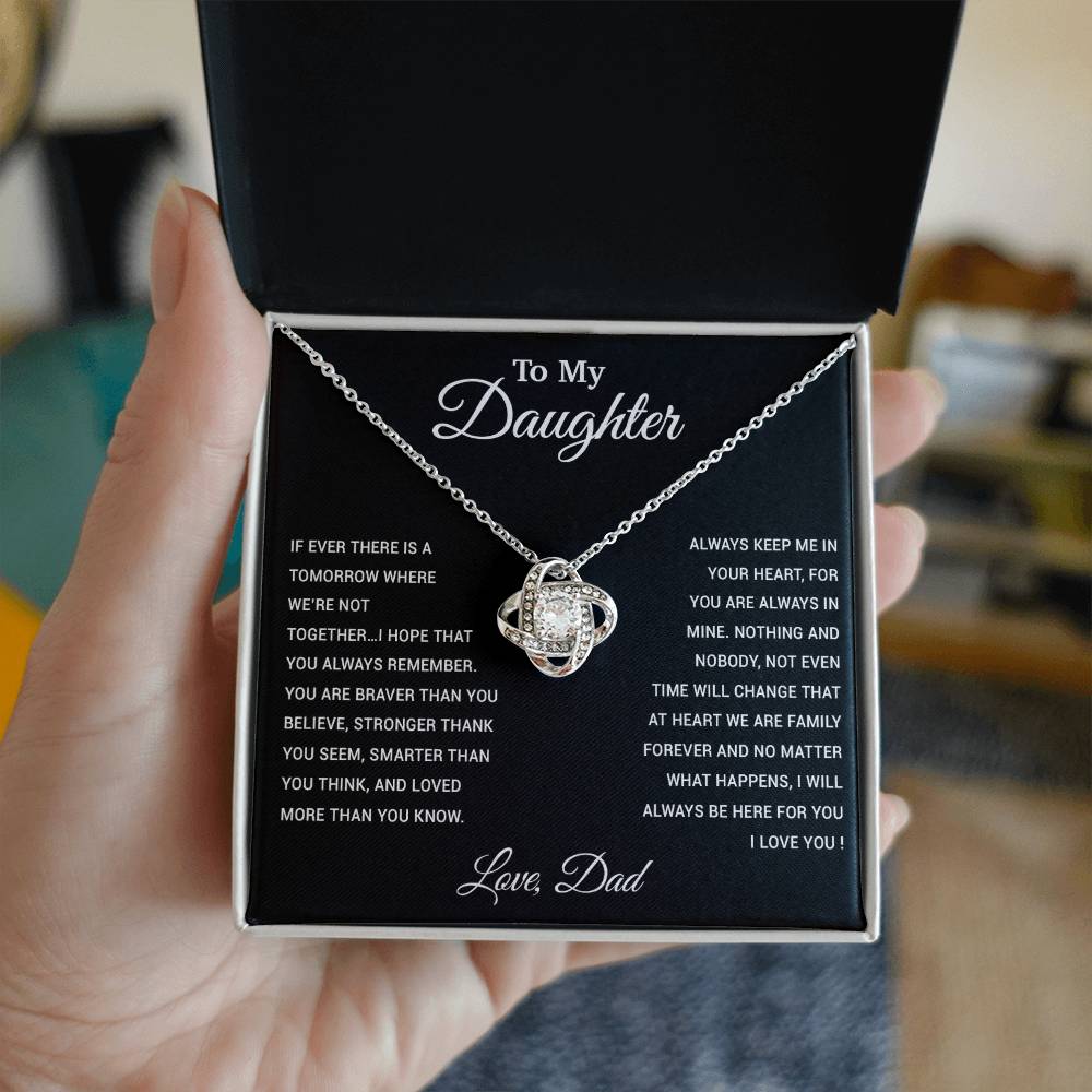 To My Daughter Necklace, Gift for Daughter from Dad, Father Daughter Necklace 26_3_Black