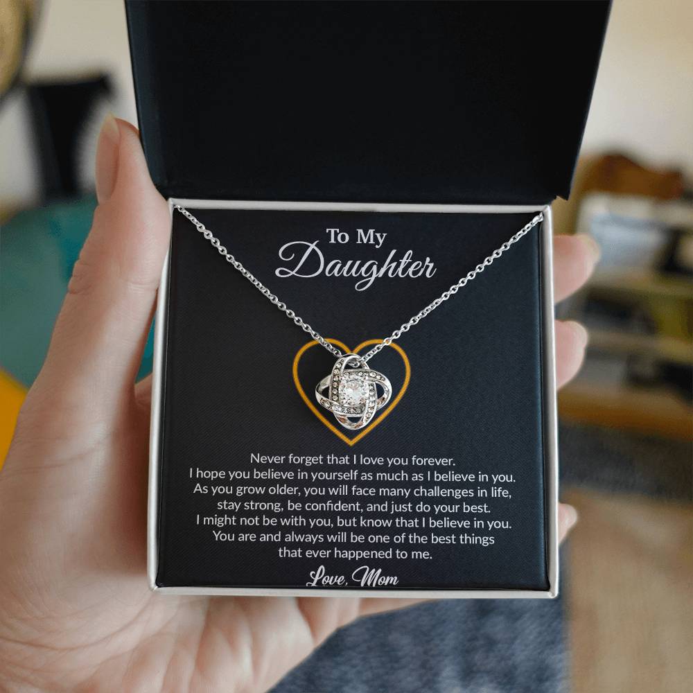 To My Daughter Necklace, Gift for Daughter from Mom, Mother Daughter Necklace 19_8_Black