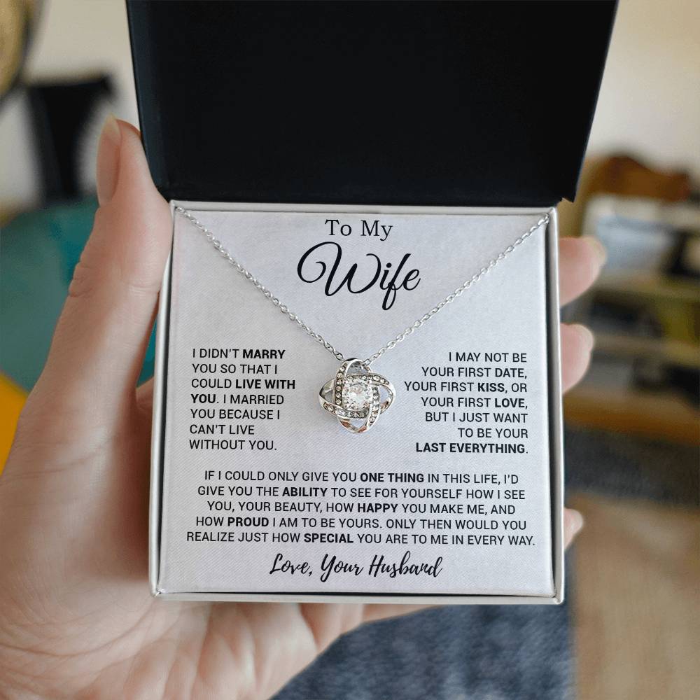 To My Wife Necklace, Gift For Wife, Anniversary Gift For Wife, Necklace For Wife 27_3_White