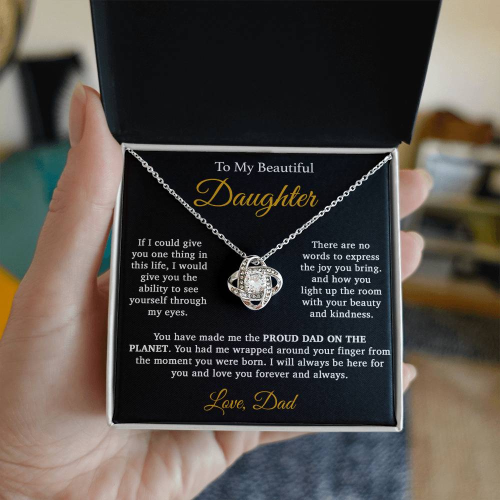 To My Daughter Necklace, Daughter Father Necklace, Daughter Gift From Dad333_Gold