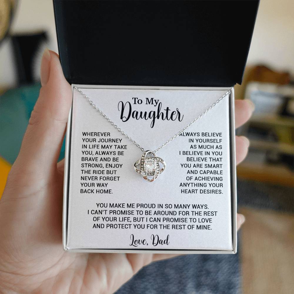To My Daughter Necklace, Gift for Daughter from Dad, Father Daughter Necklace 3_6_White