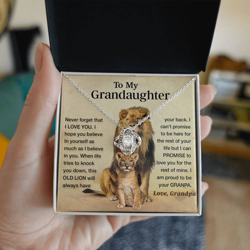 To My Granddaughter Necklace , Gift From Grandpa Papa Lion Dad, Christmas Gift
