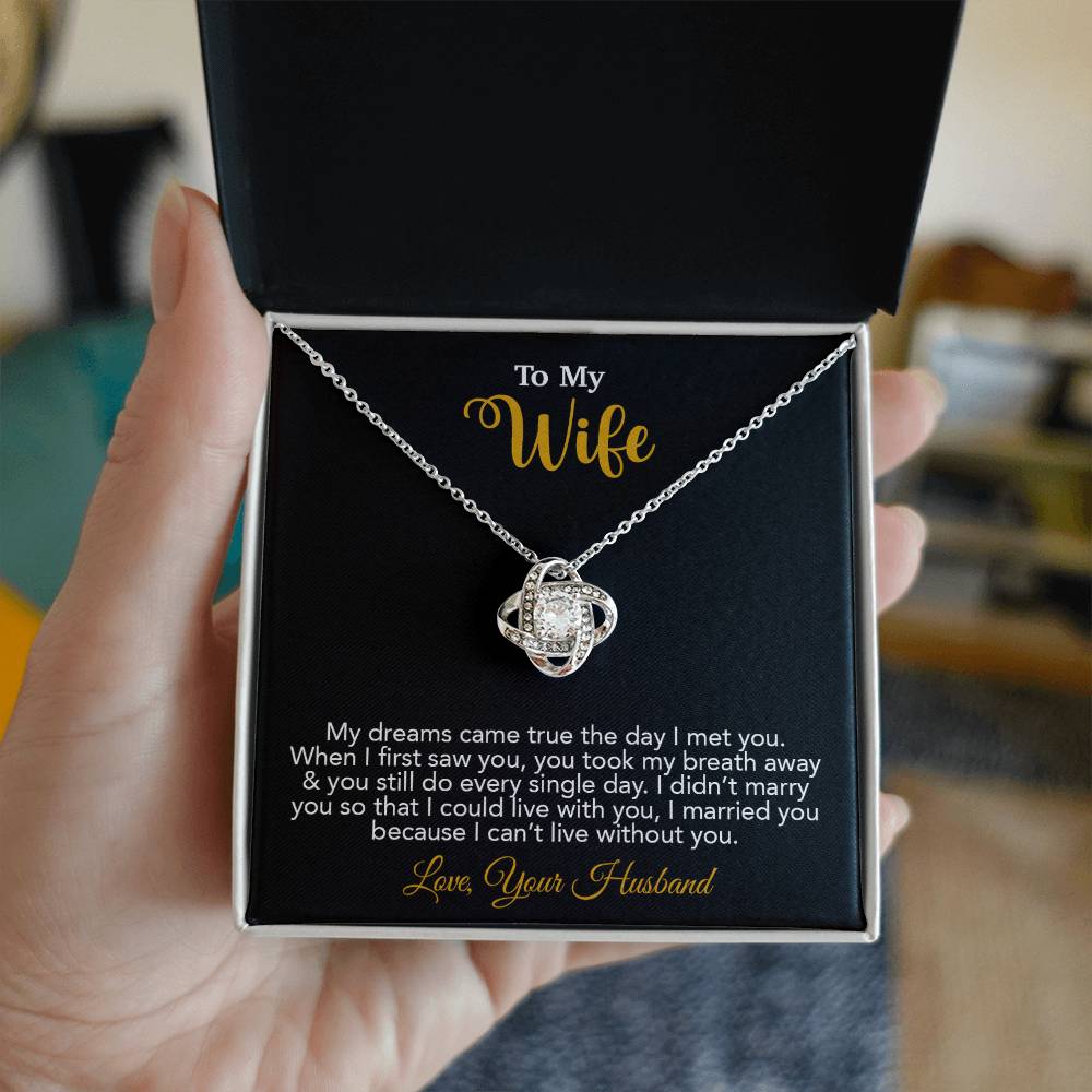 To My Wife Necklace, Wife Gift From Husband, Wife Husband Necklace, Christmas Gift 16_10_Gold