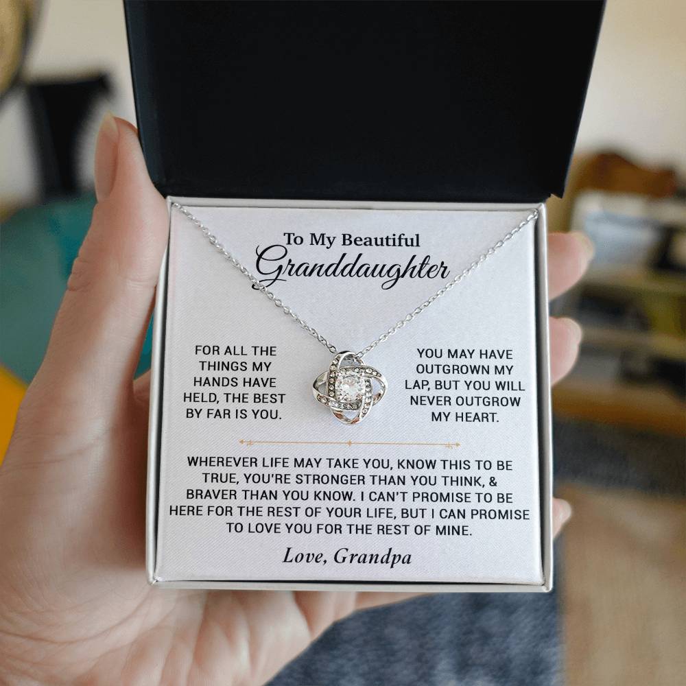 To My Granddaughter Necklace, Birthday Gift For Granddaughter, Birthday Gifts 8_6_White