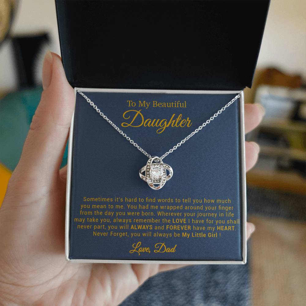 To My Daughter Necklace, Gift for Daughter from Dad, Father Daughter Necklace 20_4_Gold