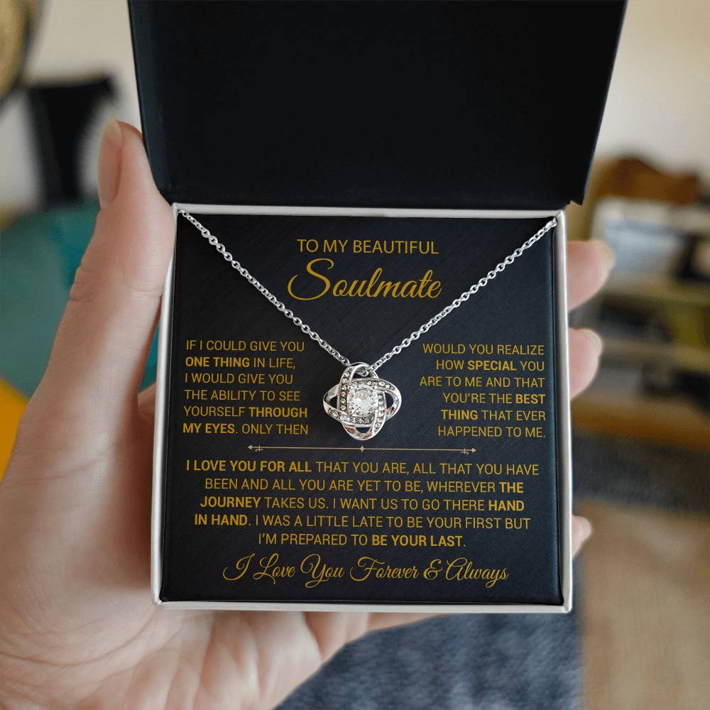 To My Soulmate Necklace, Gift For Wife Girlfriend From Husband, Christmas Gift 9_9_Gold