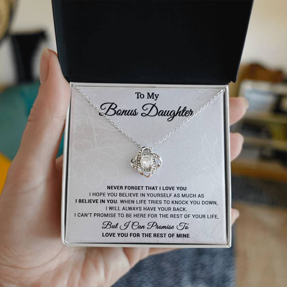 To My Bonus Daughter Necklace, Step Daughter Gift From Stepdad, Stepmom