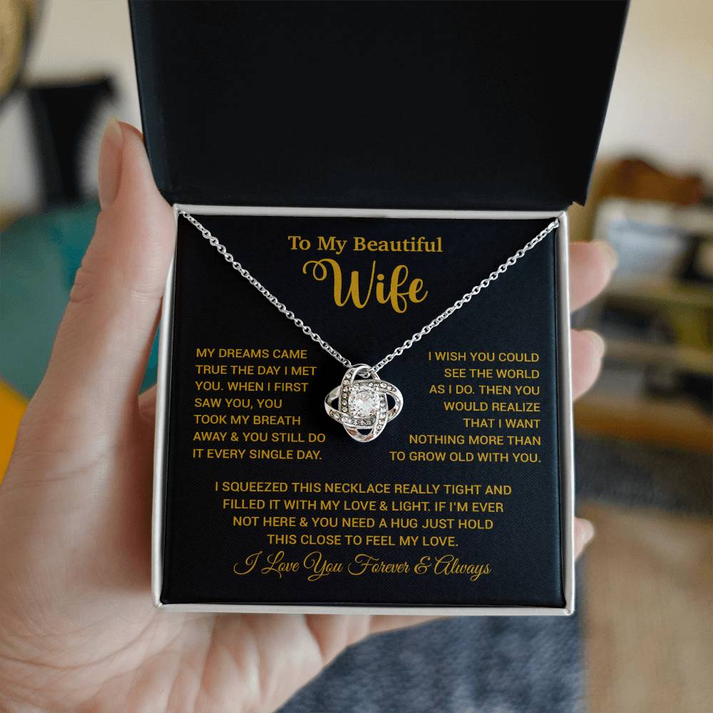 To My Wife Necklace, Wife Gift From Husband, Wife Husband Necklace, Christmas Gift 24_9_Gold