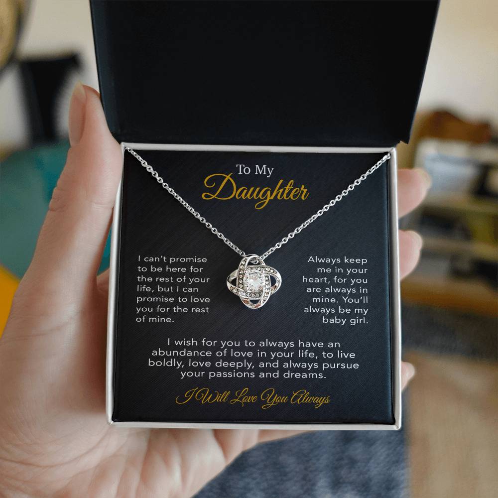To My Daughter Necklace, Gift for Daughter from Dad, Father Daughter Necklace 19_6_Black