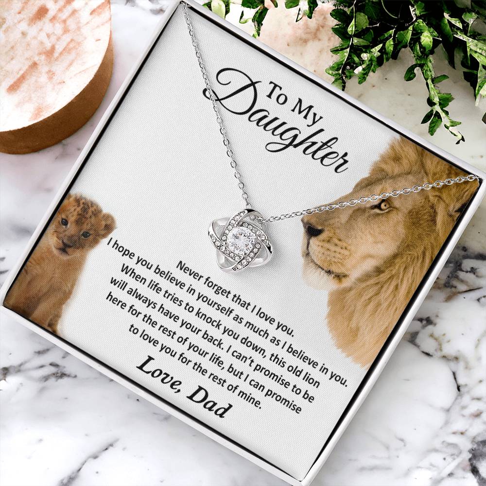 To My Daughter Necklace, Gift For Daughter From Dad, Daughter Father Lion Gift