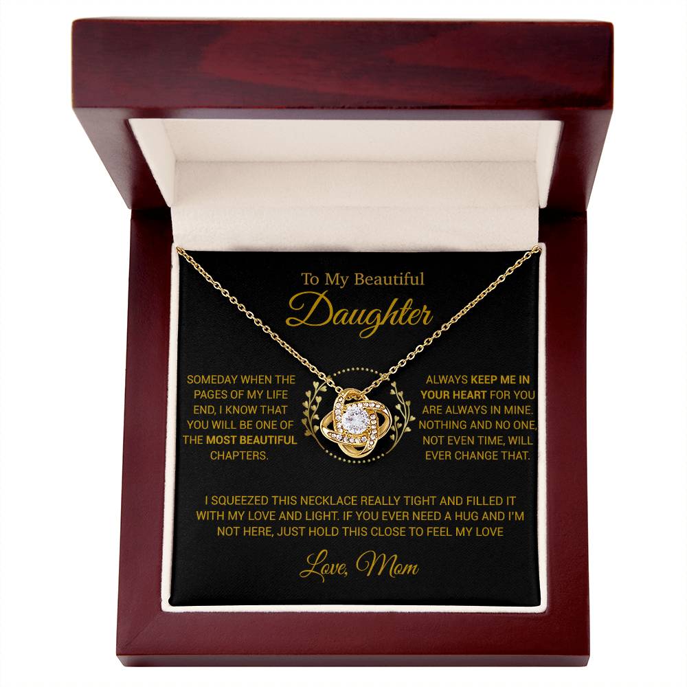 To My Daughter Necklace, Gift for Daughter from Mom, Daughter Mother Necklace 15_12_Gold