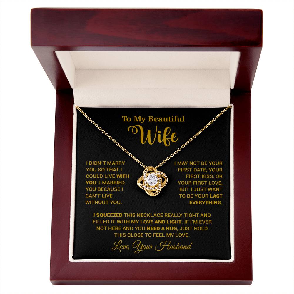 To My Wife Necklace, Wife Gift From Husband, Wife Husband Necklace, Christmas Gift 25_9_Gold