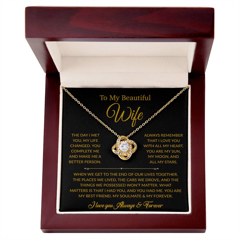 To My Wife Necklace, Gift For Wife, Anniversary Gift For Wife, Necklace For Wife 26_6_Gold