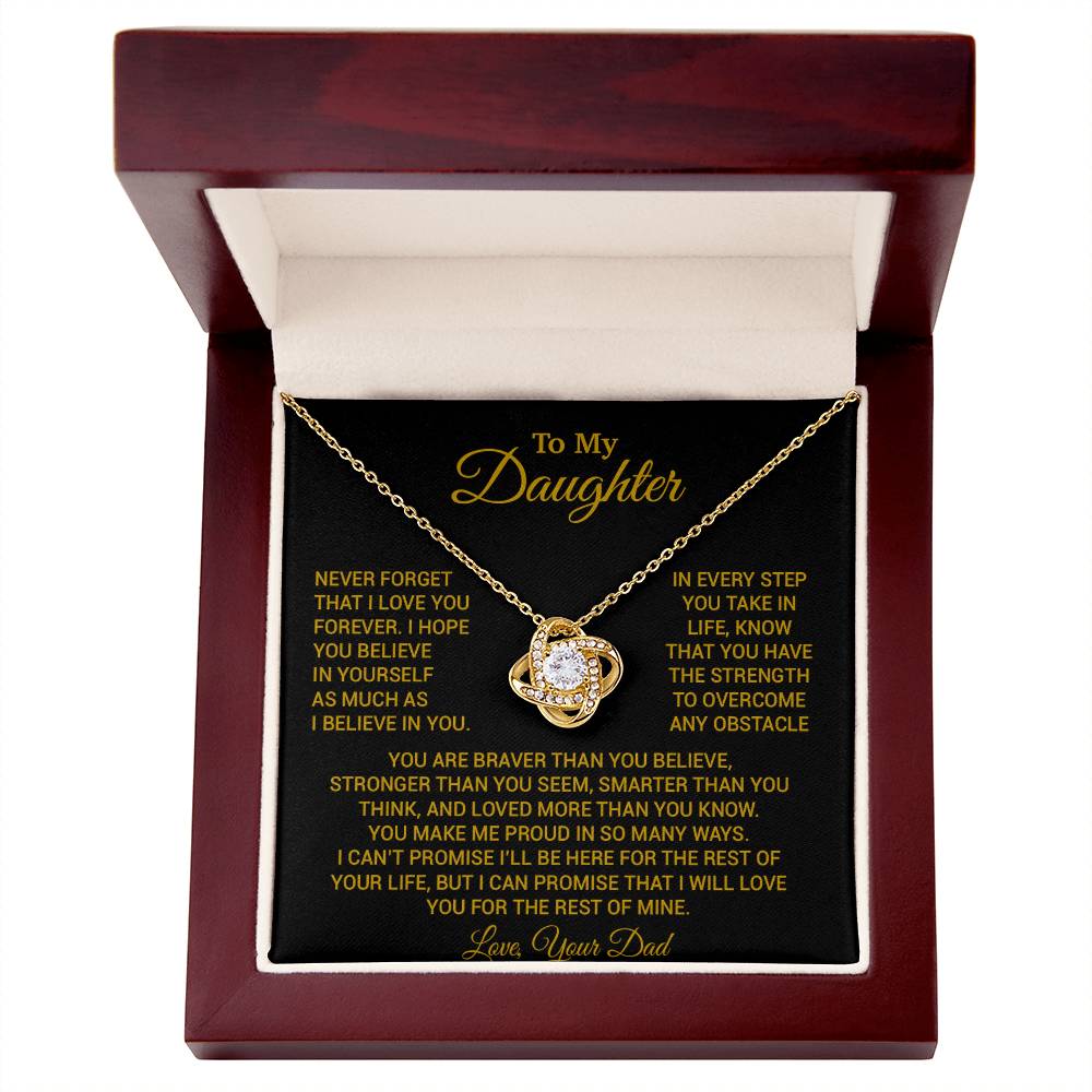 To My Daughter Necklace, Daughter Father Necklace, Daughter Gift From Dad 24_8_Gold