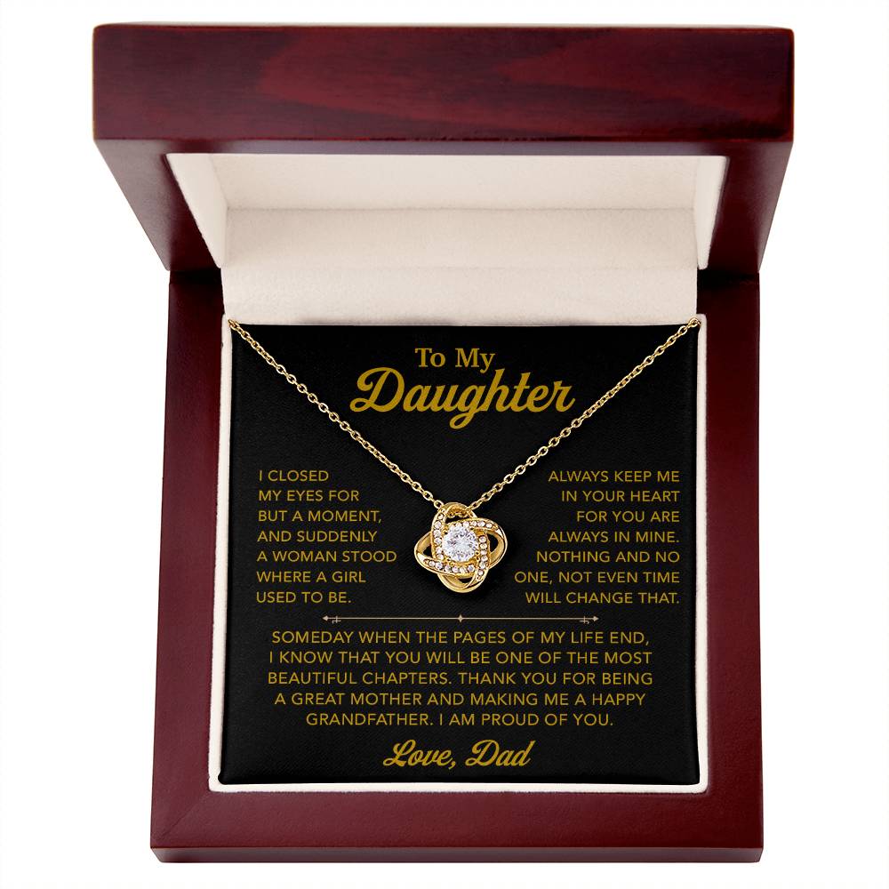 To My Daughter Necklace, Gift for Daughter from Dad, Father Daughter Necklace 26_12_Gold