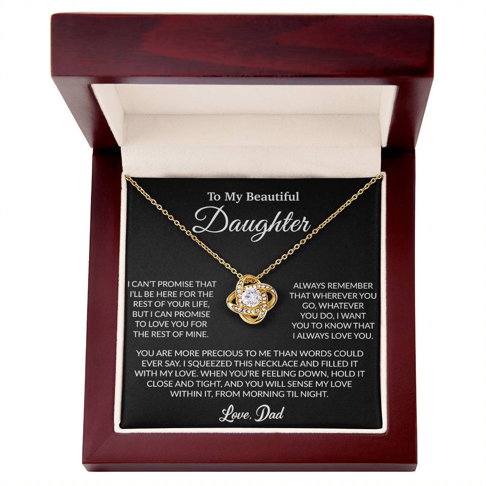 To My Daughter Necklace, Gift for Daughter from Dad, Father Daughter Necklace 8_6_Black
