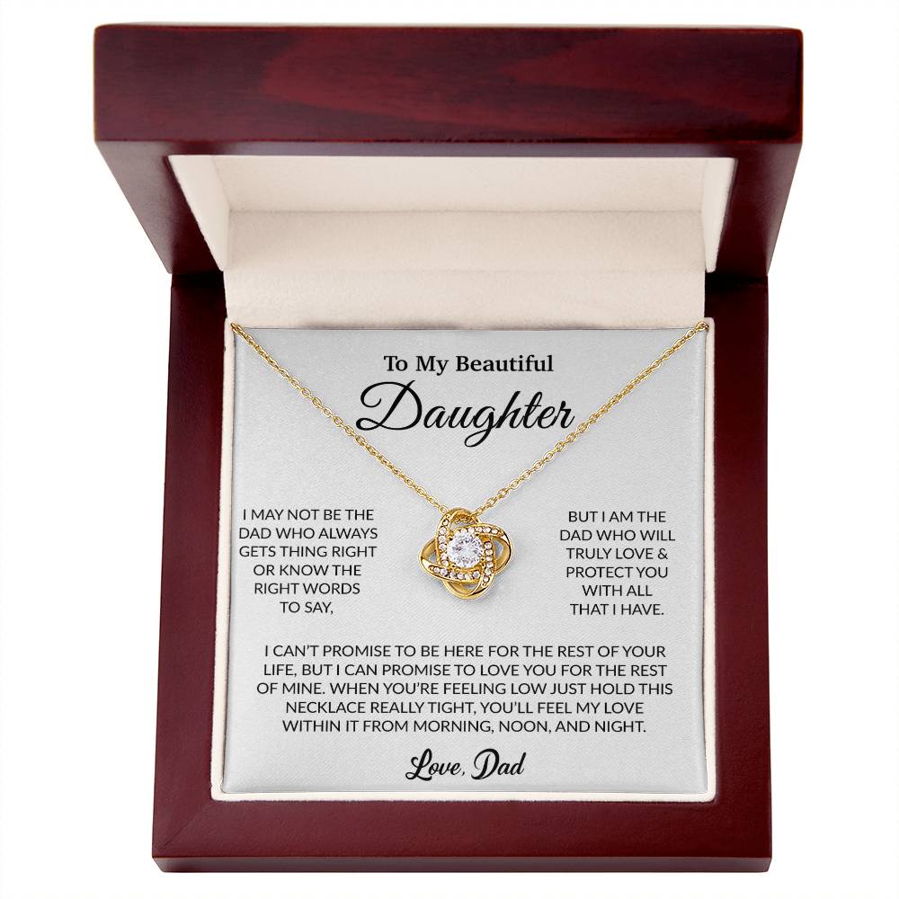 To My Daughter Necklace, Gift for Daughter from Dad, Father Daughter Necklace 16_6_White