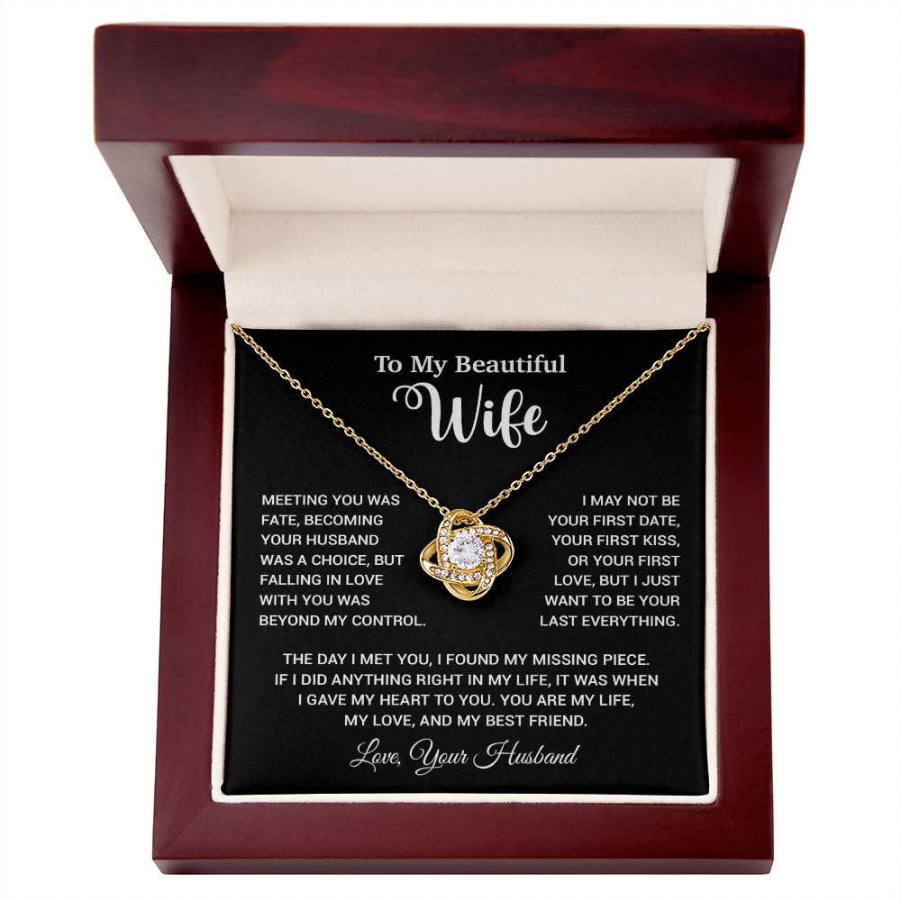 To My Wife Necklace, Wife Gift From Husband, Wife Husband Necklace, Christmas Gift 13_10_Black