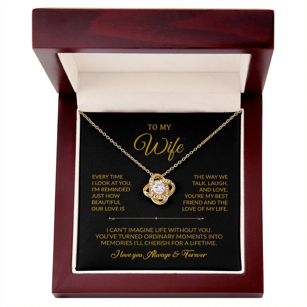 To My Wife Necklace, Gift For Wife, Anniversary Gift For Wife, Necklace For Wife 13_8_Gold