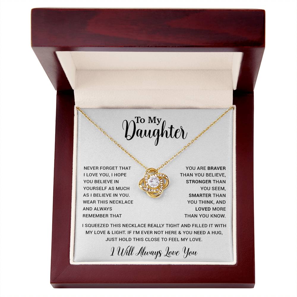 To My Daughter Necklace Gift for Daughter from Dad,Daughter Father Necklace 16_4_White