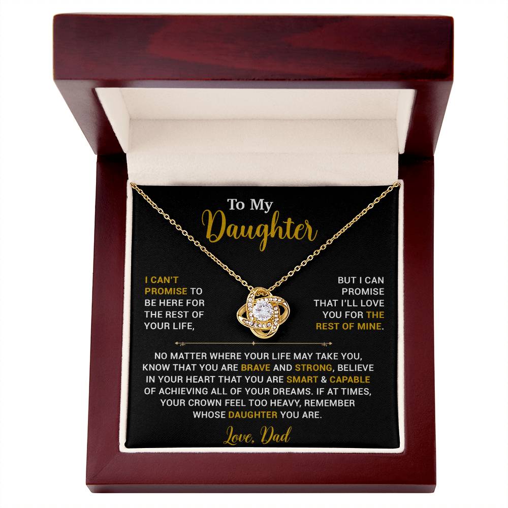 To My Daughter Necklace, Gift for Daughter from Dad, Father Daughter Necklace 17_4_Gold
