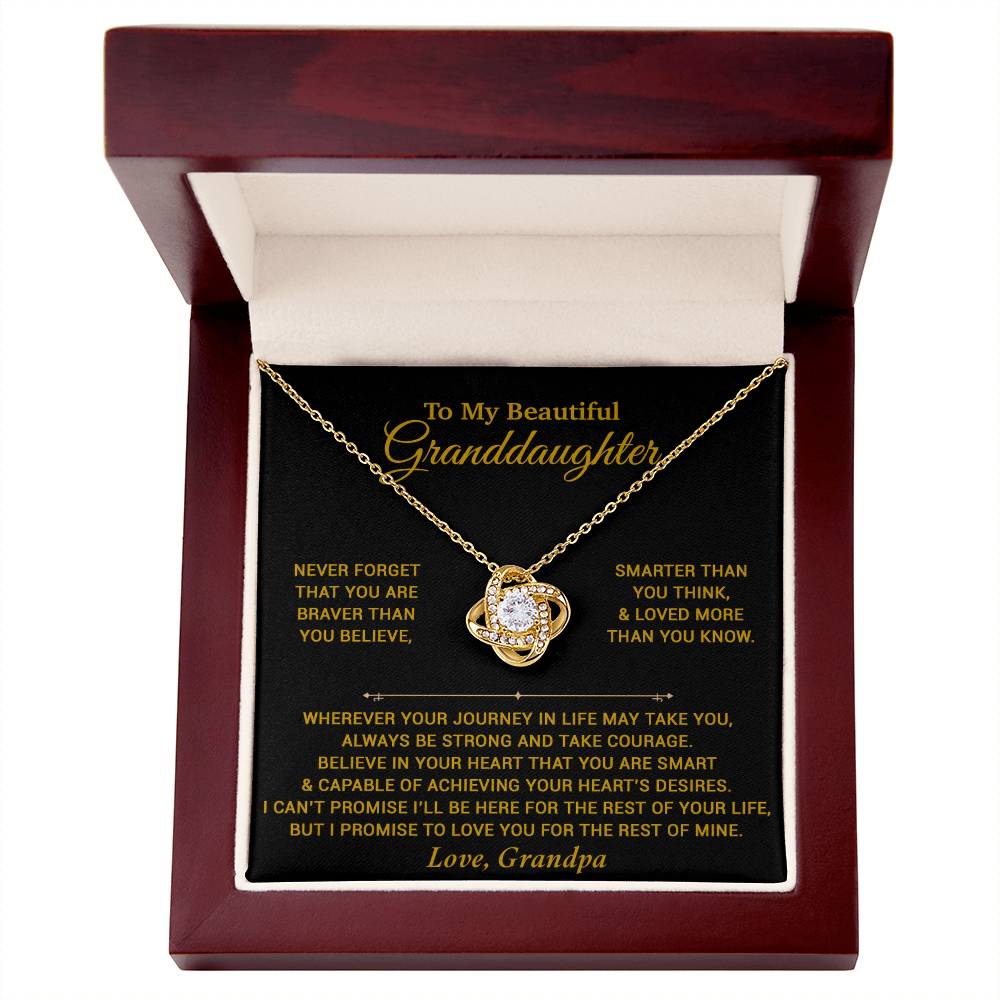 To My Granddaughter Necklace, Birthday Gift For Granddaughter, Birthday Gifts 9_6_Gold