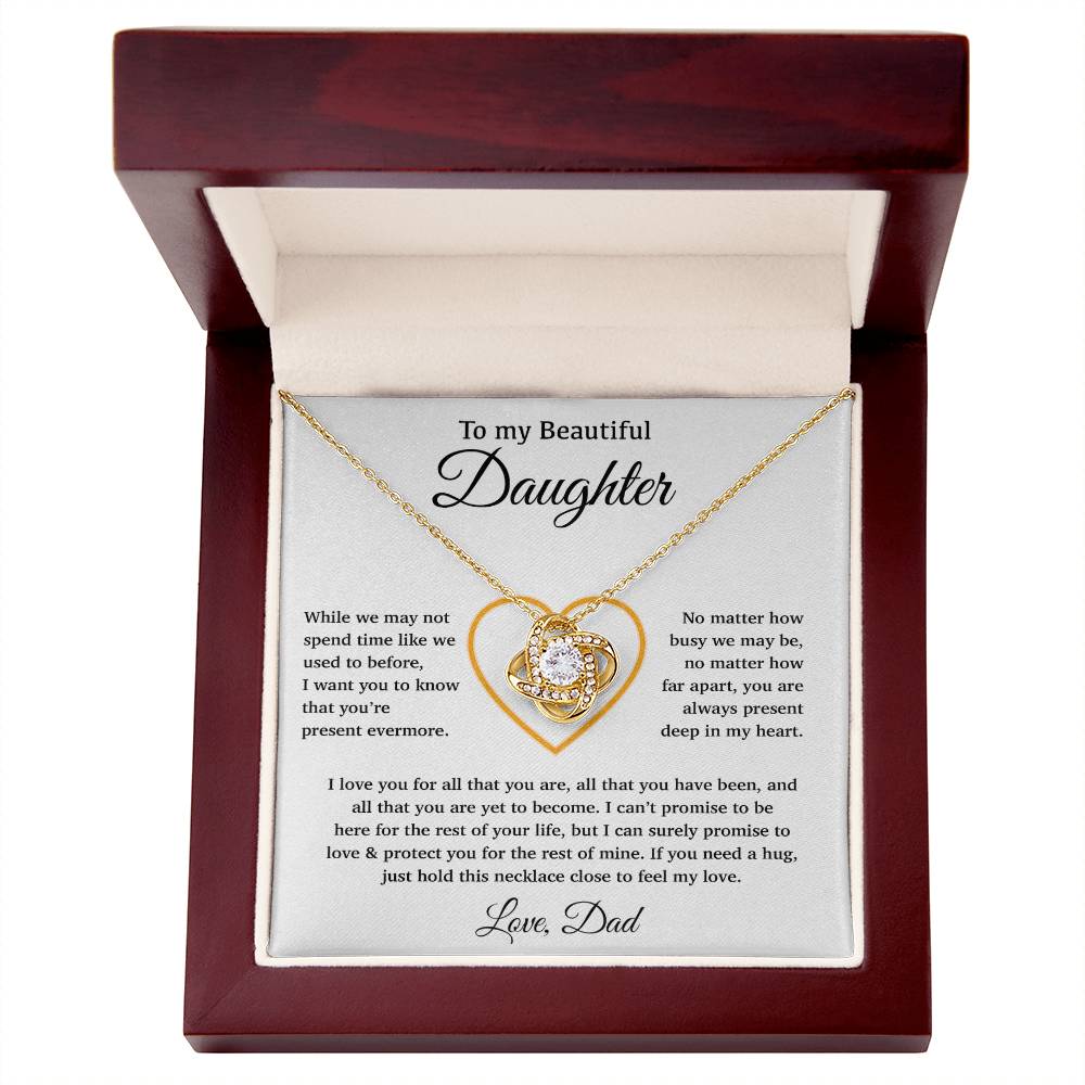 To My Daughter Necklace, Gift for Daughter from Dad, Father Daughter Necklace 11_6_White