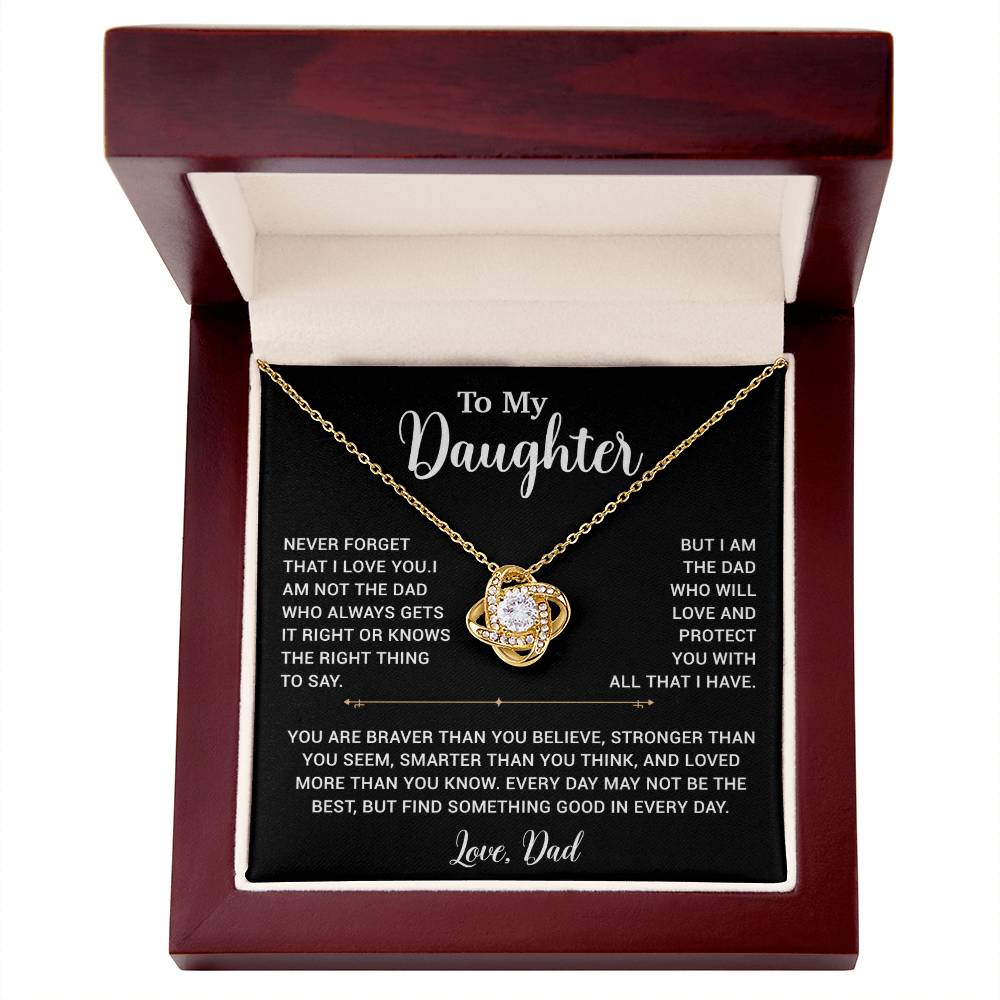To My Daughter Necklace, Gift for Daughter from Dad, Father Daughter Necklace 2_6_Black