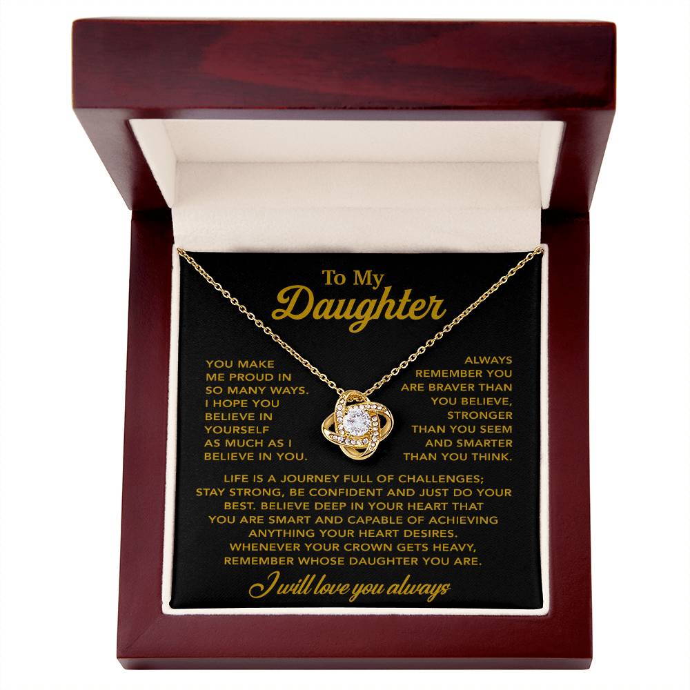 To My Daughter Necklace, Gift for Daughter from Dad, Father Daughter Necklace 24_3_Gold