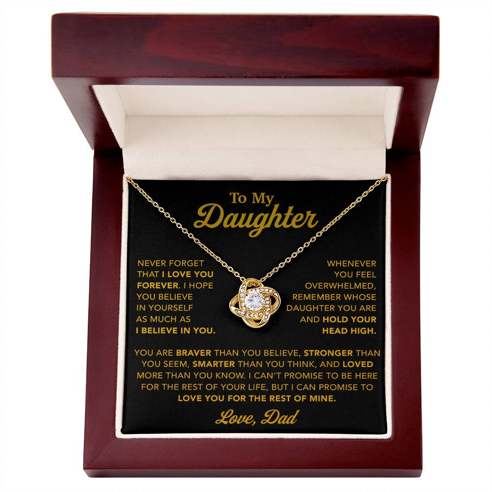 To My Daughter Necklace, Gift for Daughter from Dad, Father Daughter Necklace 26_10_Gold