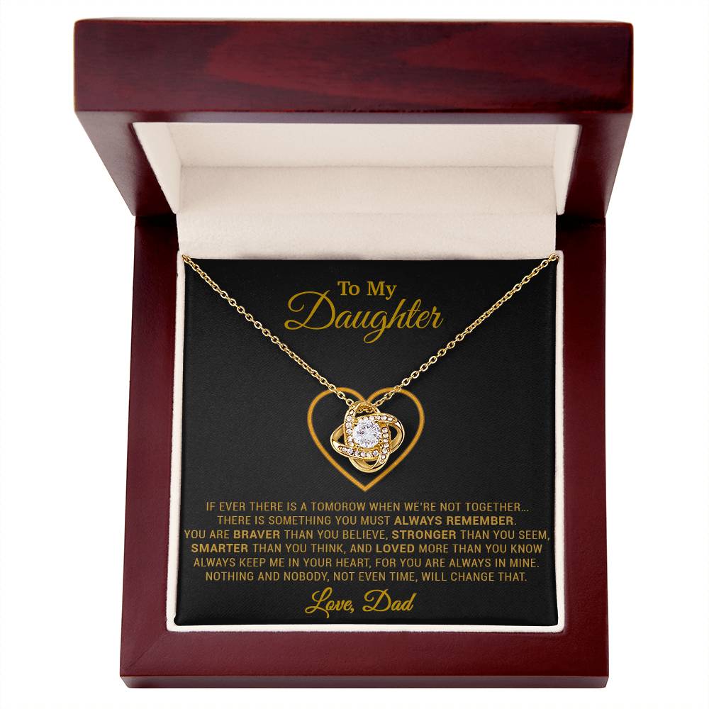 To My Daughter Necklace, Gift for Daughter from Dad, Father Daughter Necklace 12_12_Gold