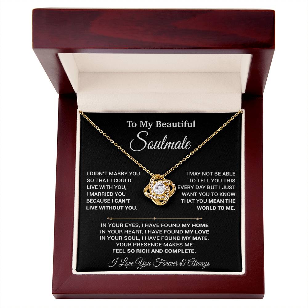 To My Soulmate Necklace, Soulmate Gift, Birthday Gift For Her_Black