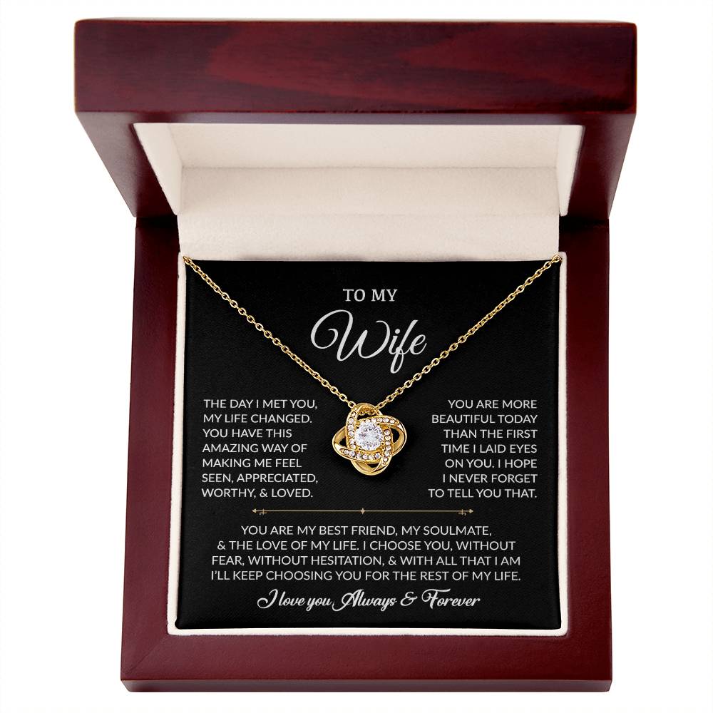 To My Wife Necklace, Gift For Wife, Anniversary Gift For Wife, Necklace For Wife 15_8_Black