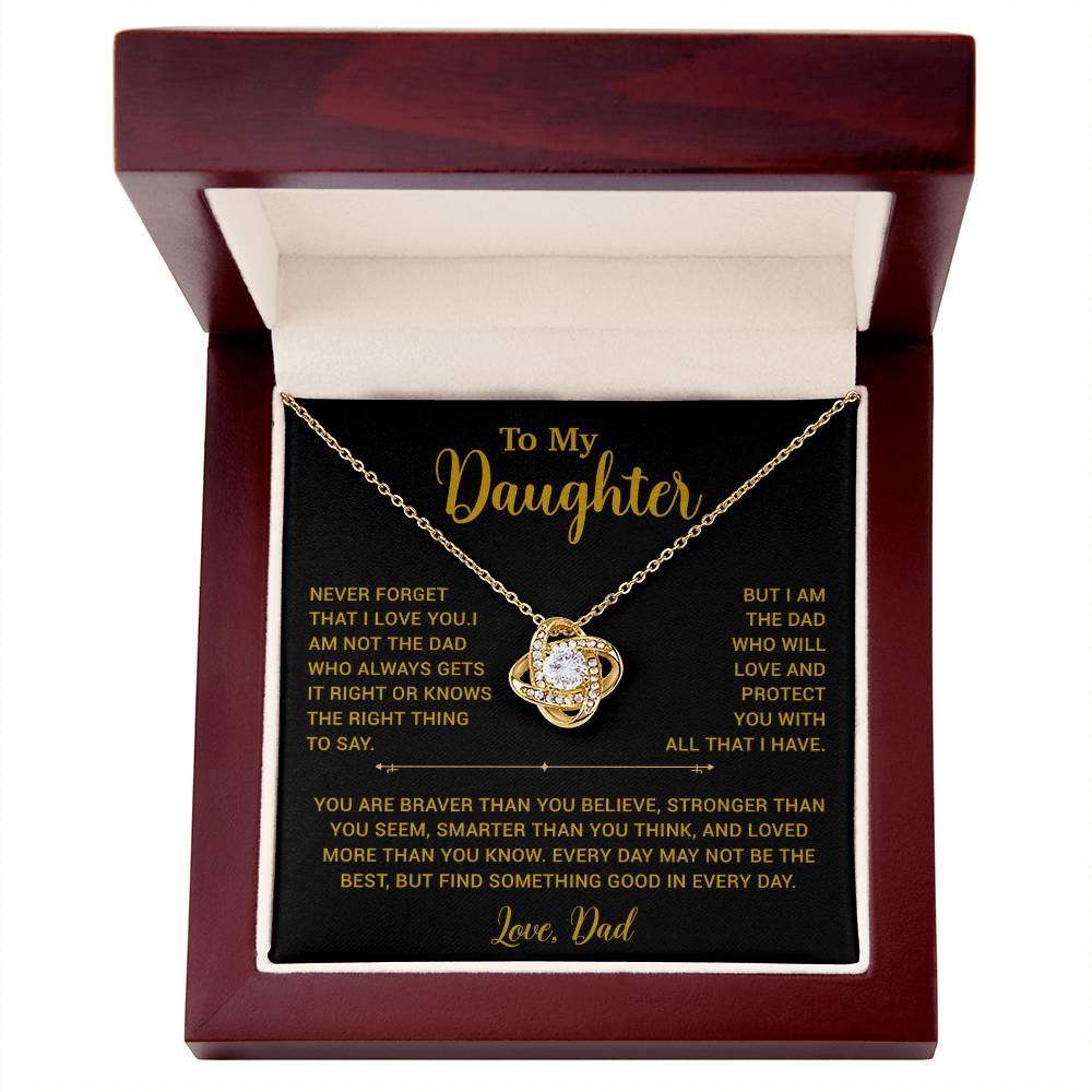 To My Daughter Necklace, Gift for Daughter from Dad, Father Daughter Necklace 2_6_Gold
