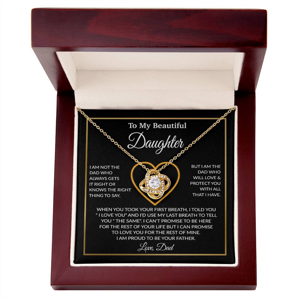 To My Daughter Necklace, Gift For Daughter From Dad, Daughter Father Necklace 12_1_Black