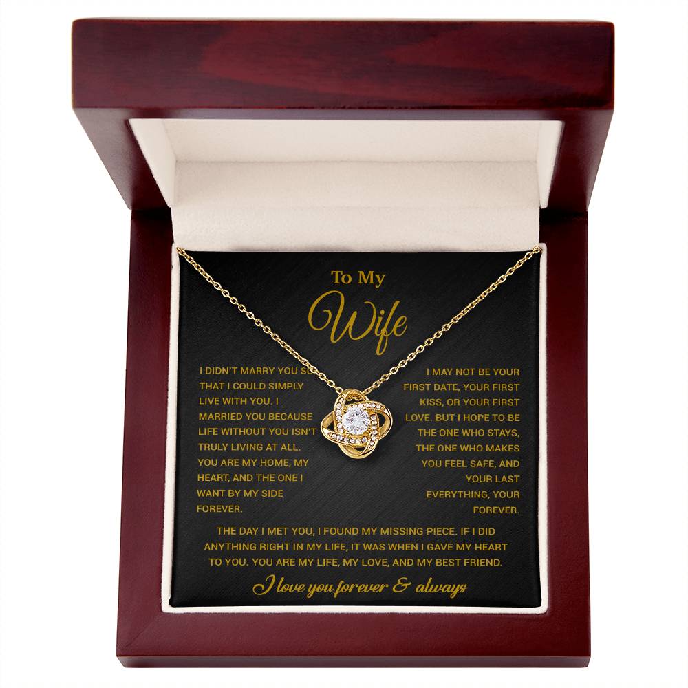 To My Wife Necklace, Gift For Wife, Anniversary Gift For Wife, Necklace For Wife 21_9_Gold