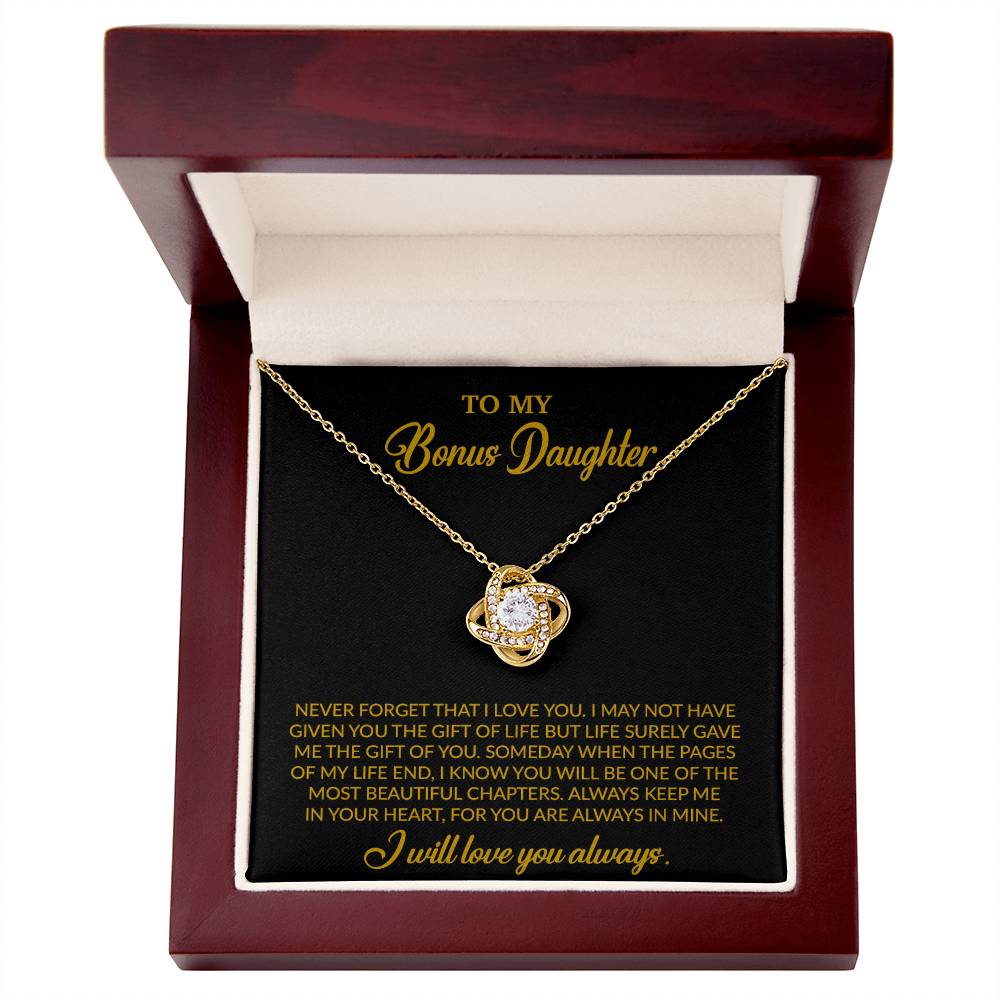 To My Bonus Daughter Necklace, Gift for Bonus Daughter, Step Daughter Birthday 4_10_Gold